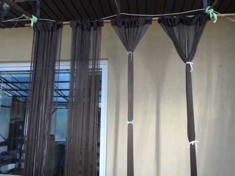 Makaron firanka spaghetti  zasłonka spagetti brąz 4 sztuki