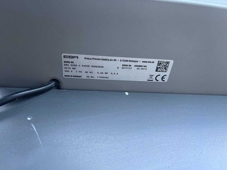 Професійний шредер EBA 2339C — знищувач документів для офісу