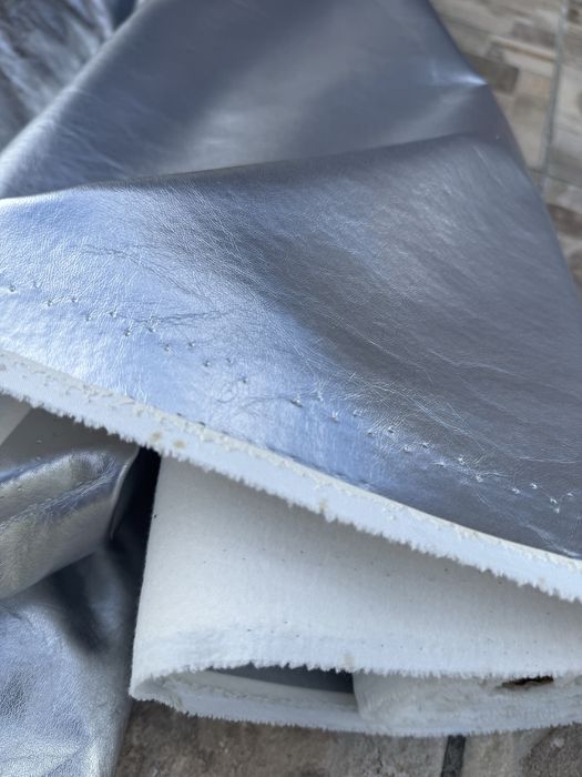 Ткань / опт / кожзам серебро - от 3 м