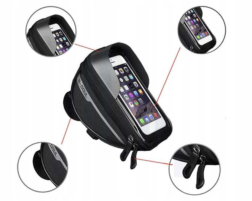 SAKWA ROWEROWA NA TELEFON Torba Uchwyt Wodoodporna. Solidna ETUI CASE