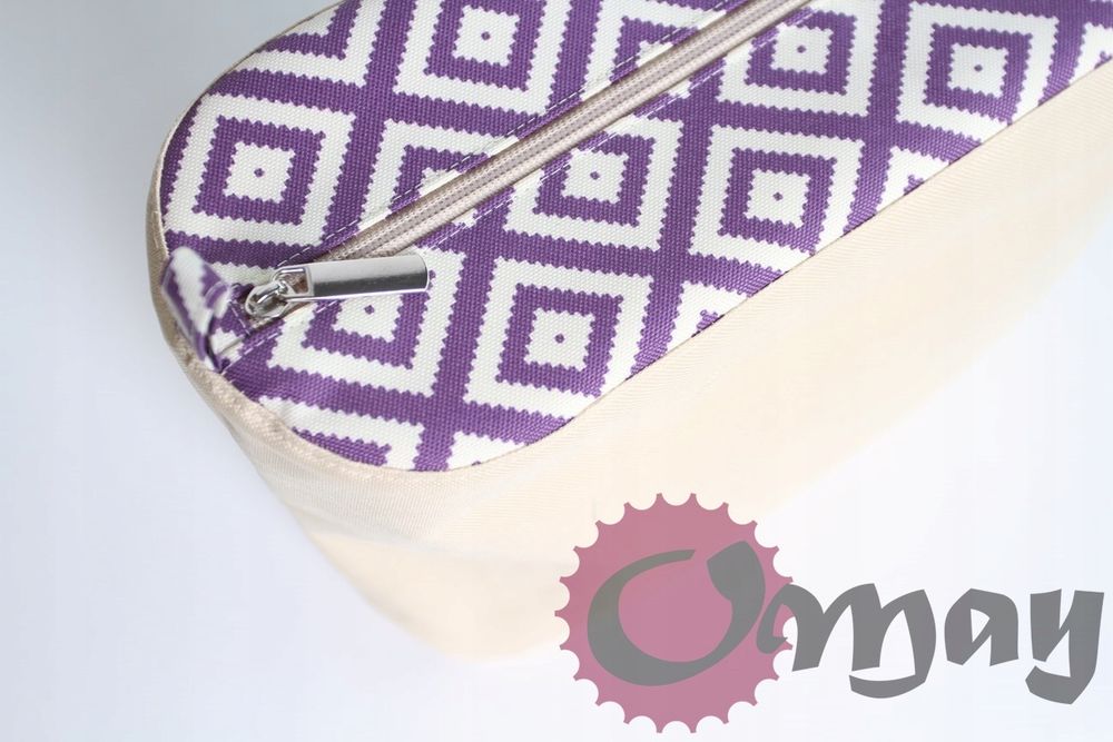 organizer OBAG STANDARD romby beżowo fioletowe 2 kieszenie wkład OMAY
