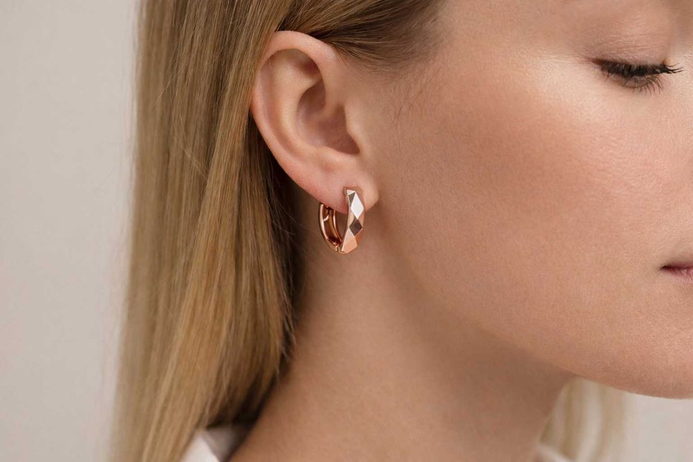 Сережки конго із червоного золота