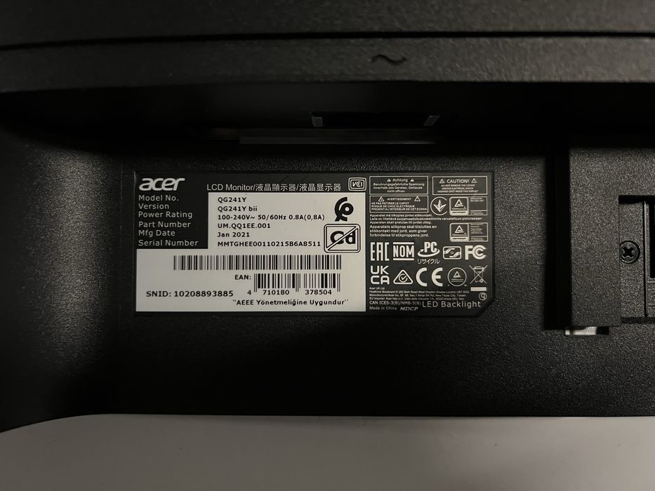 Ігровий безрамковий монітор Acer 24 діагональ