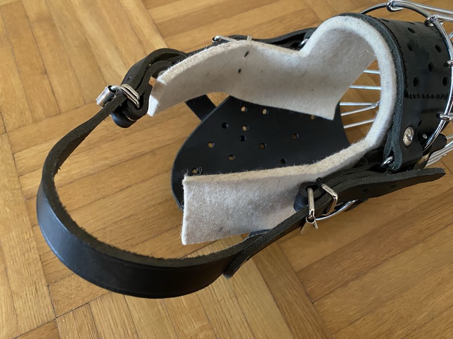 Kaganiec dla dużego psa metalowy + skóra