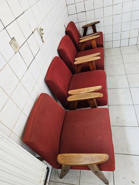 Fotele Chierowski – klasyk PRL | 4 sztuki I vintage drewniane