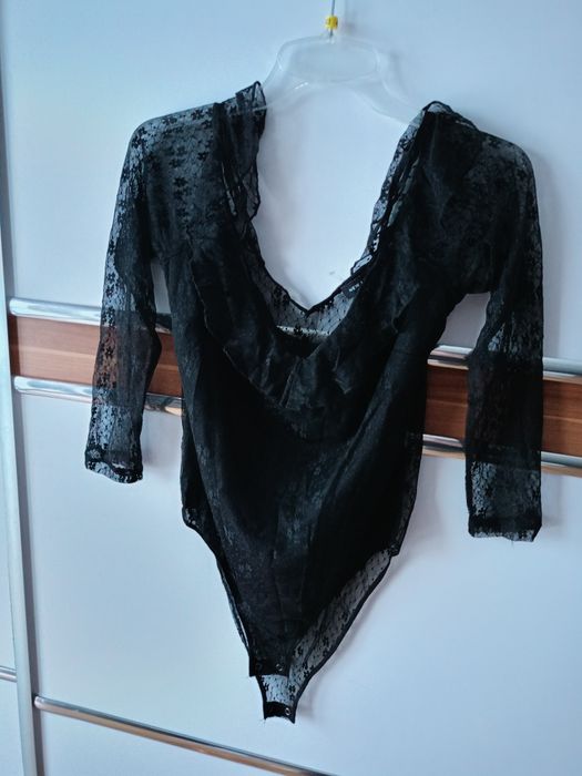 Body czarne koronka koronkowe tiul r 42/44