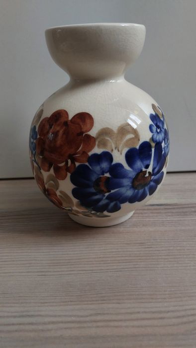 Fajans Włocławek zestaw talerz i wazonik