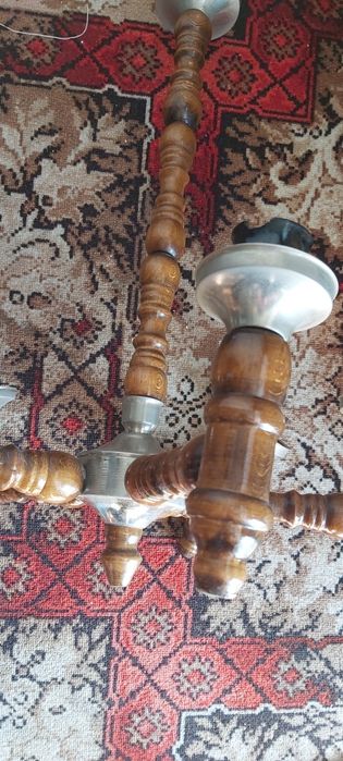 Zyrandol drewniany 5 ramienny lampa wisząca