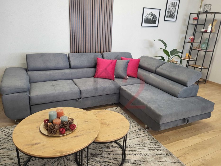 Narożnik Arteon POD WYMIAR Rogówka do salonu,funkcja spania USB+GRATIS