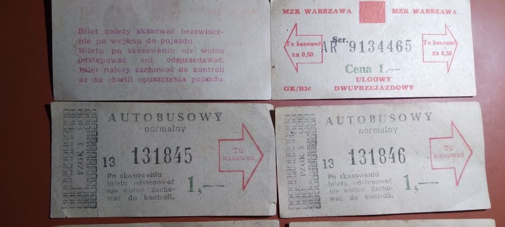 Bilety MZK Warszawa