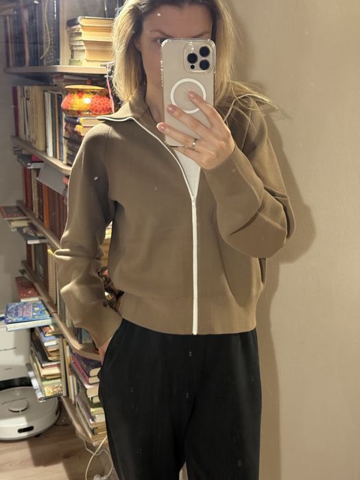 Бежевий zip кардиган Uniqlo - розмір XS