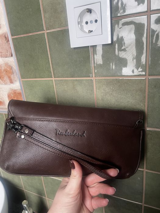 Шкіряна шоколадна сумка Timberland
