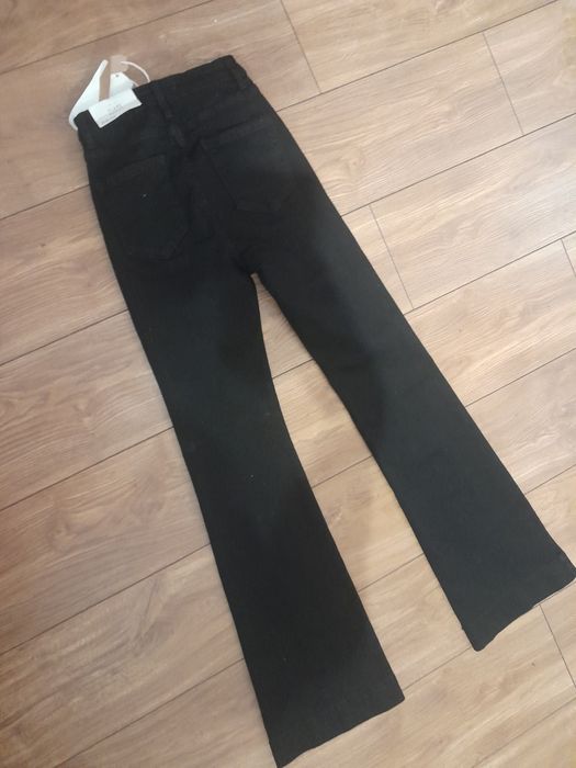 Spodnie flare czarne wysoki stan