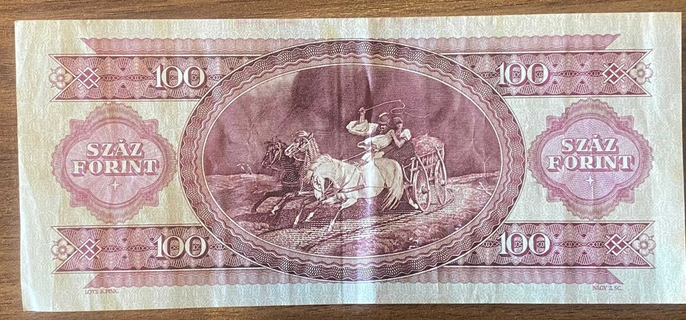 Nota antiga Hungria 100 Forint 1992 - Magyar Nemzeti Bank