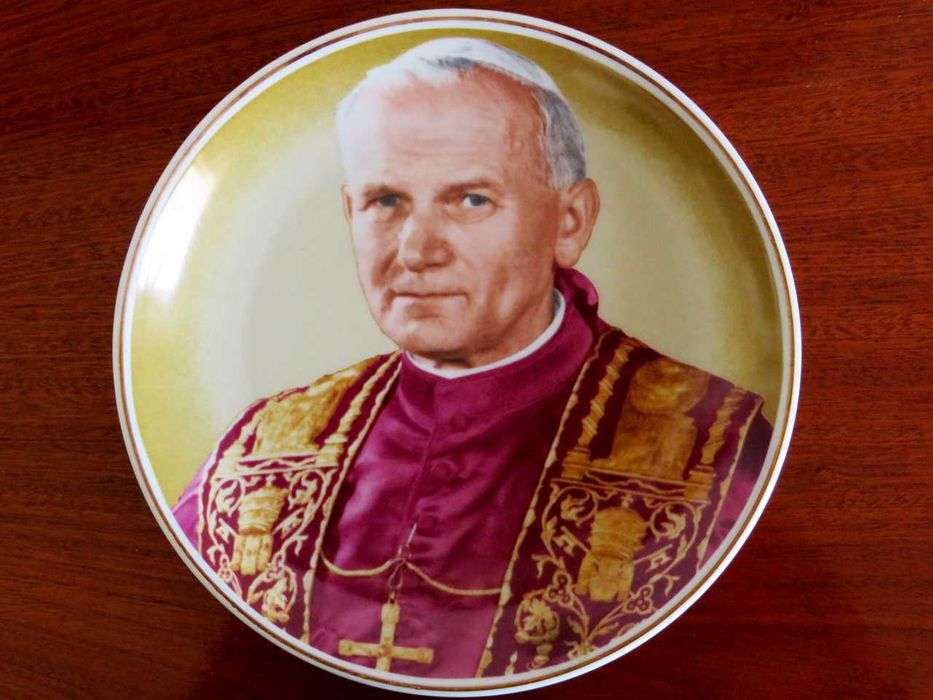 Prato de porcelana Papa João Paulo II