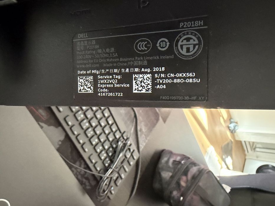 Monitor Dell P2018H