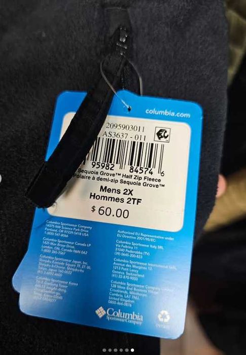 Флісовий джемпер із коміром на напівблискавці  Columbia  xl 2X оригінал