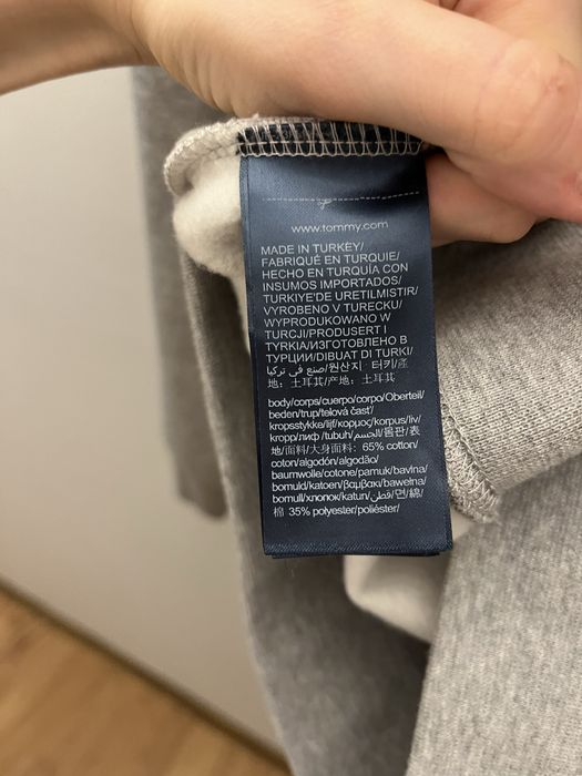 Szara bluza z kapturem tommy hilfiger