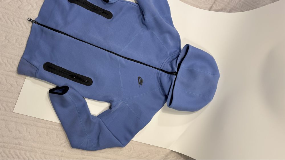 Nike tech fleece s кофта найк теч фліс синя
