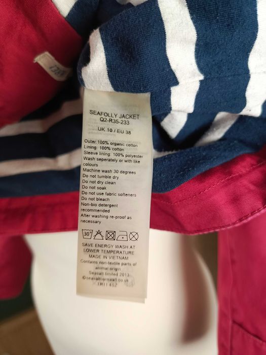 Seasalt Cornwall kurtka przeciwdeszczowa różowa damska M 38