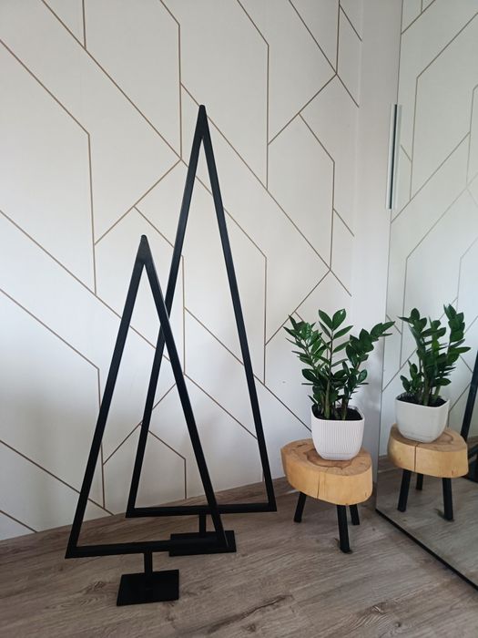 Choinka metalowa styl loft czarna świąteczne ozdoby dom ogród