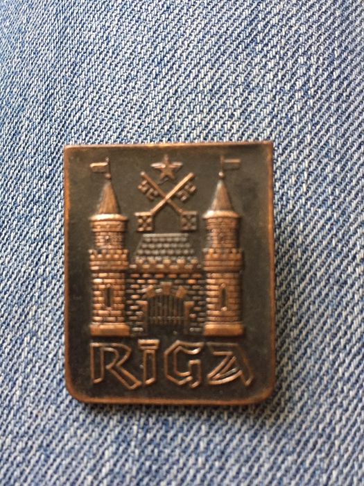 железный значок город РИГА RIGA старый