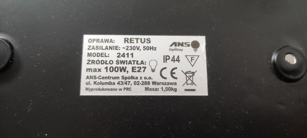 ANS Retus plafon ogrodowy zewnętrzny IP44