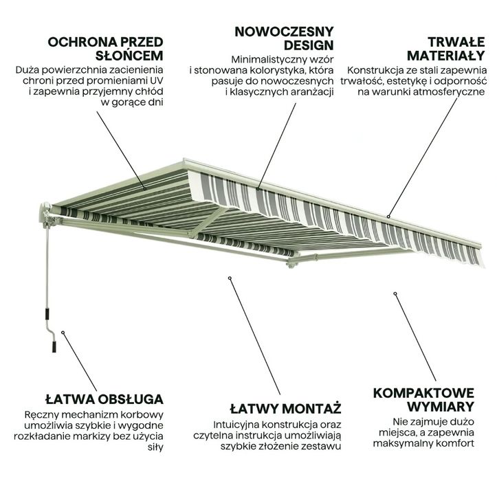 Маркіза Балконний тент  Білий/Сірий - Gutroof