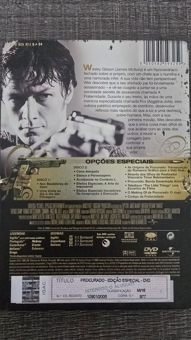 DVD filme "Procurado"