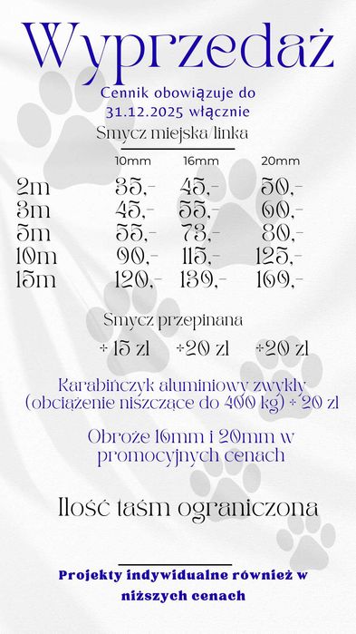 Smycz przepinana linka hexa plaster miodu obroża wodoodporna wyprzedaż