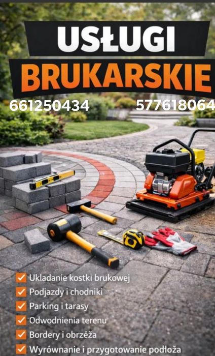 Układanie kostki Brukowej Ogrodzenia! Płytki tarasowe.