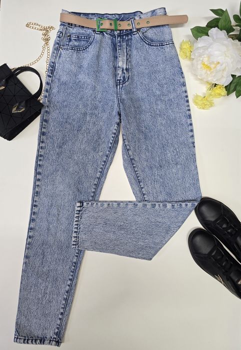 Spodnie Mom Jeans Fit wysoki stan do kostek dżinsowe Dr.Denim