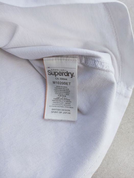 Superdry t-shirt oryginalna biała koszulka męska rozmiar S, M