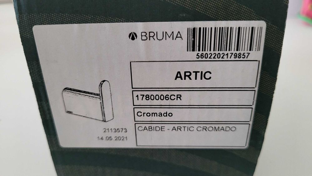 Cabide / Gancho de Parede WC Bruma Artic Cromado (3 Unidades)
