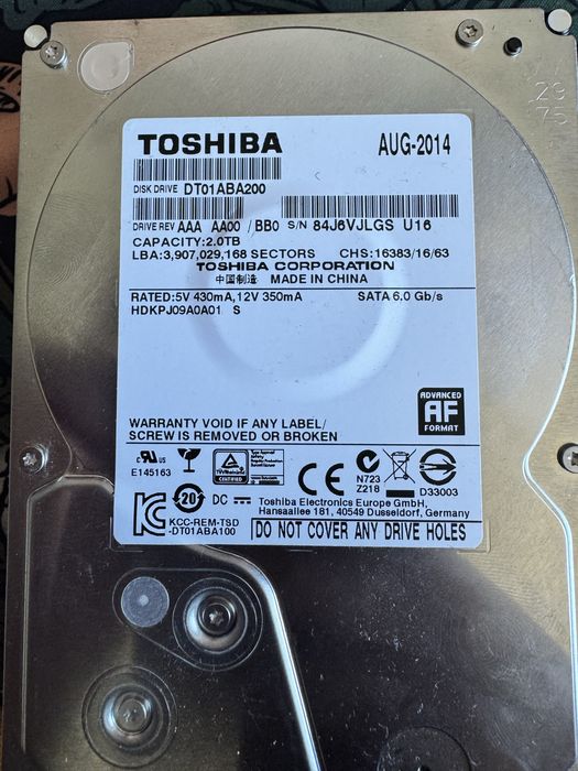 Disco Rígido HDD Toshiba 2TB