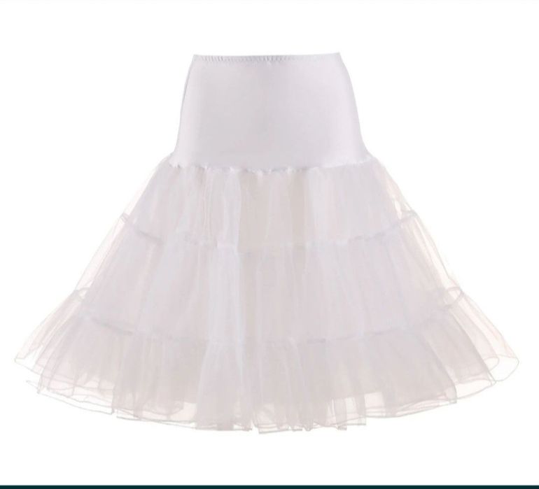 Halka biała M nowa tiul/organza