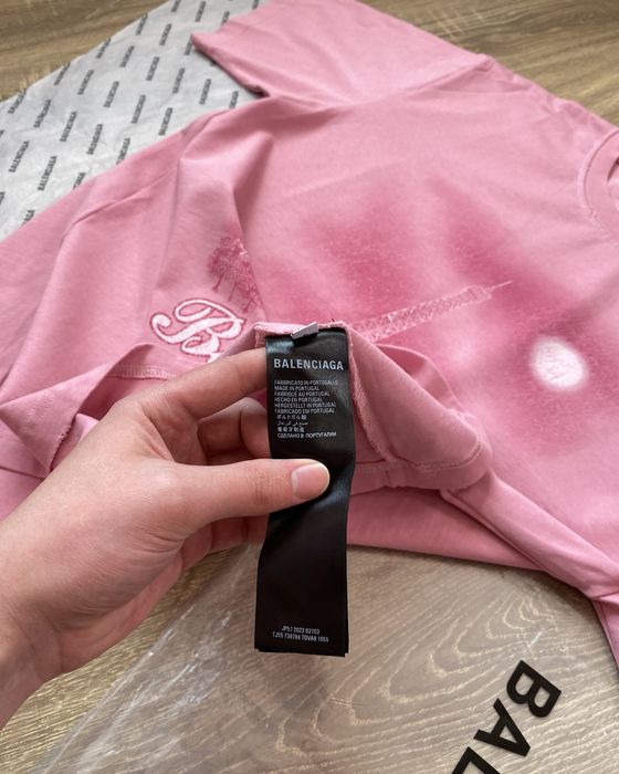 Футболка Balenciaga Paris рожева
