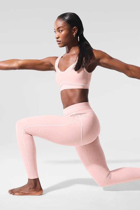 Alo yoga Airbrush Heart Throbレギンス Легінси Alo Yoga Airbrush High-Waist Heart Throb Legging Pink