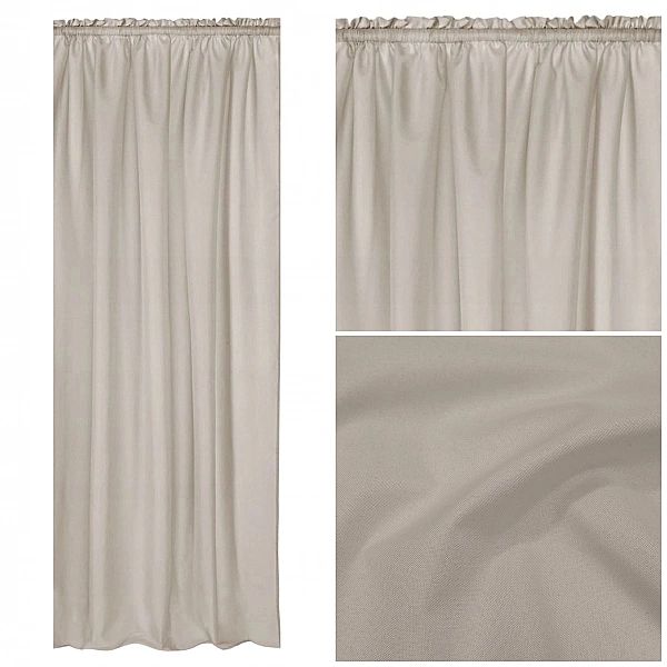 Zasłona 140x250 Ogrodowa Wodoodporna Jednolita na Taśmie Gaia Taupe