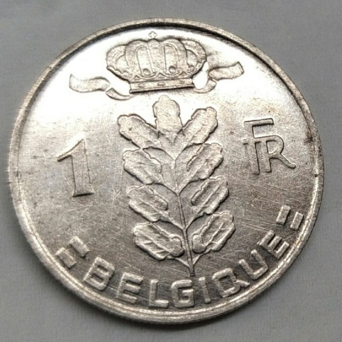 Moeda de 1 franco belga.