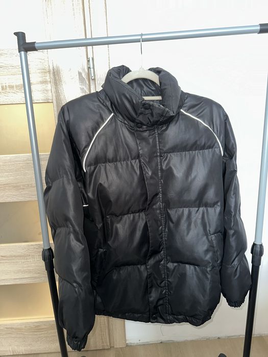 Czarna kurtka puchowa puffer oversize Shein S M L odblaski