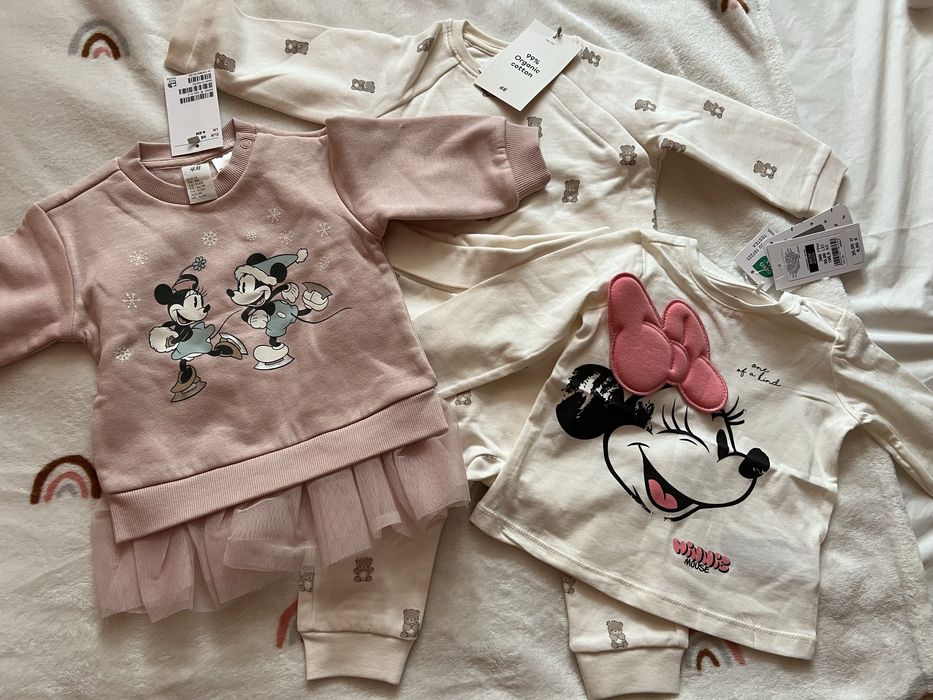 Dresowa sukienka, komplet 2-cz. bluza spodnie rozm.68 h&m