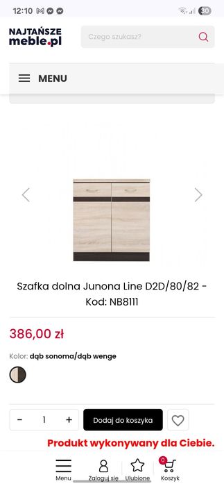 Nowa Szafka dolna Junona Line D2D/80/82 - Kod: NB8111