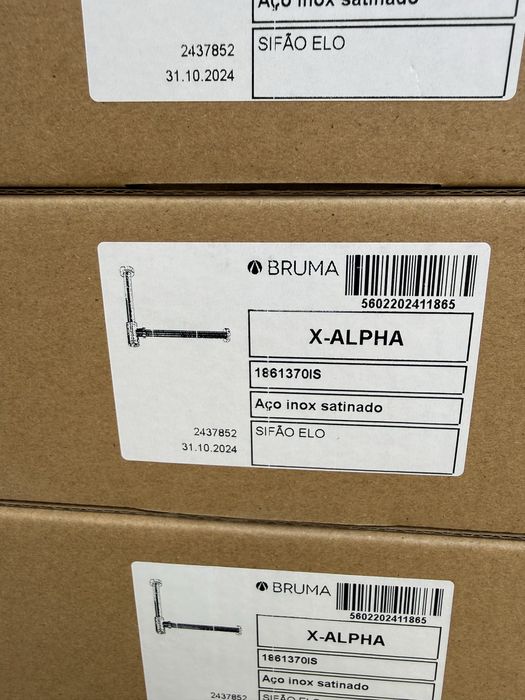 Quatro sifões Bruma Elo X-Alpha nunca usados, três em caixas por abrir e um numa caixa já aberta.