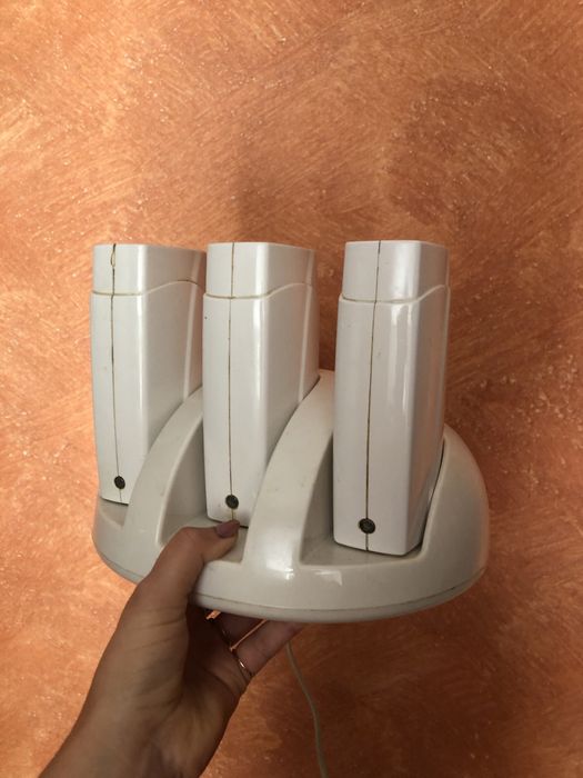 Potrójny podgrzewacz do wosku wkładów biały plastikowy