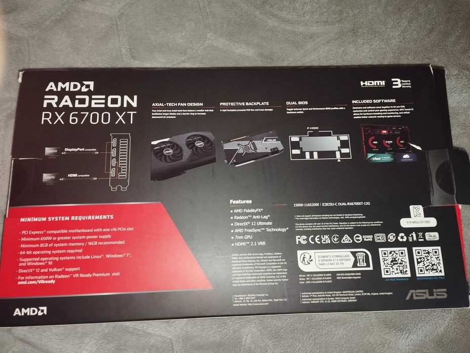 ASUS Radeon RX 6700 XT DUAL 12GB GDDR6
