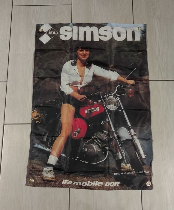 Plakat baner simson 90x60cm z materiału S51,S53 enduro