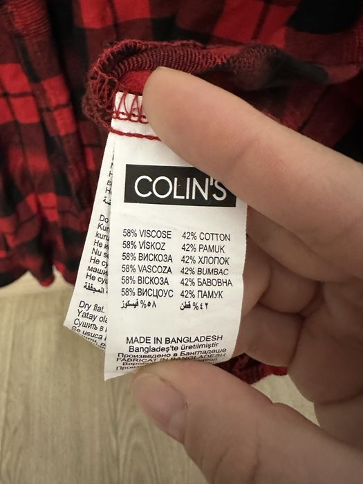Картата сорочка червона colins