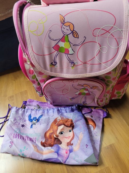 Tornister dla dziewczynki+worek,plecak szkolny różowy Endo