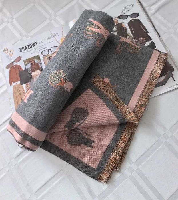 Elegancki szal damski w koty vintyge viral